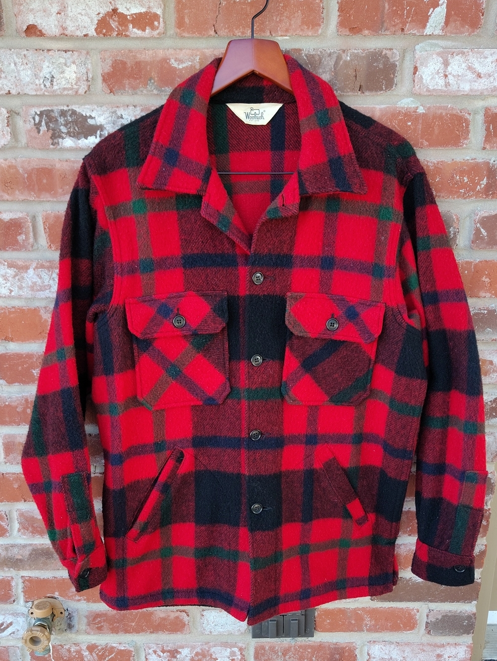Vintage Woolrich Mackinaw Buffalo Plaid Hunting Shacket Size 42 Lumberjack 60s